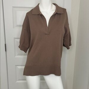 Glyder Elite Polo Mocha short sleeved top